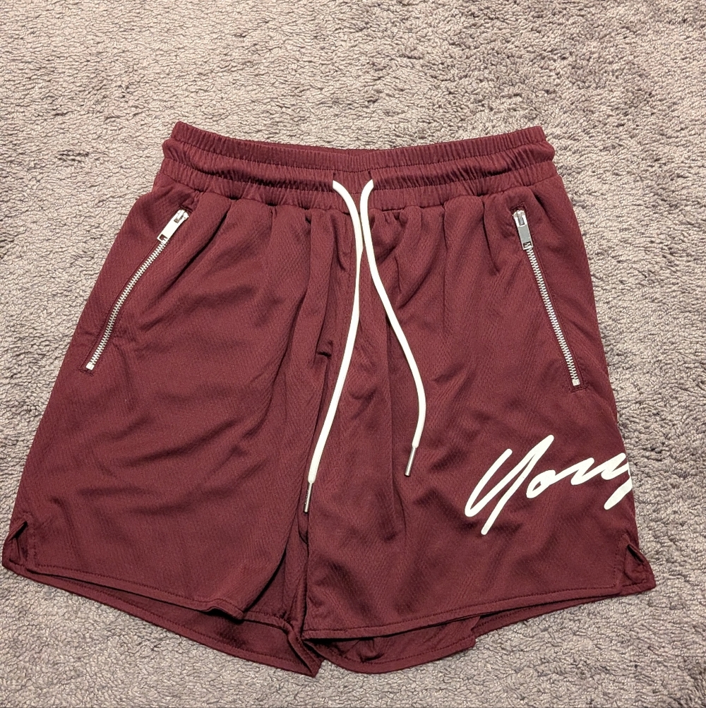 YoungLA 115 Signature Shorts (Burgundy)